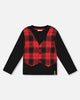 T-Shirt With Plaid Vest Red And Black