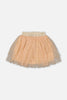 Multi Layer Glittering Mesh Skirt Beige
