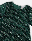 Velvet Short Sleeve Dress Forest Green