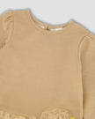 Glittering Mesh Skirt Party Dress Beige