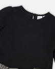 Glittering Mesh Skirt Party Dress Black