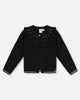 Knitted Cardigan With Rhinestones Black