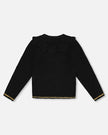 Knitted Cardigan With Rhinestones Black