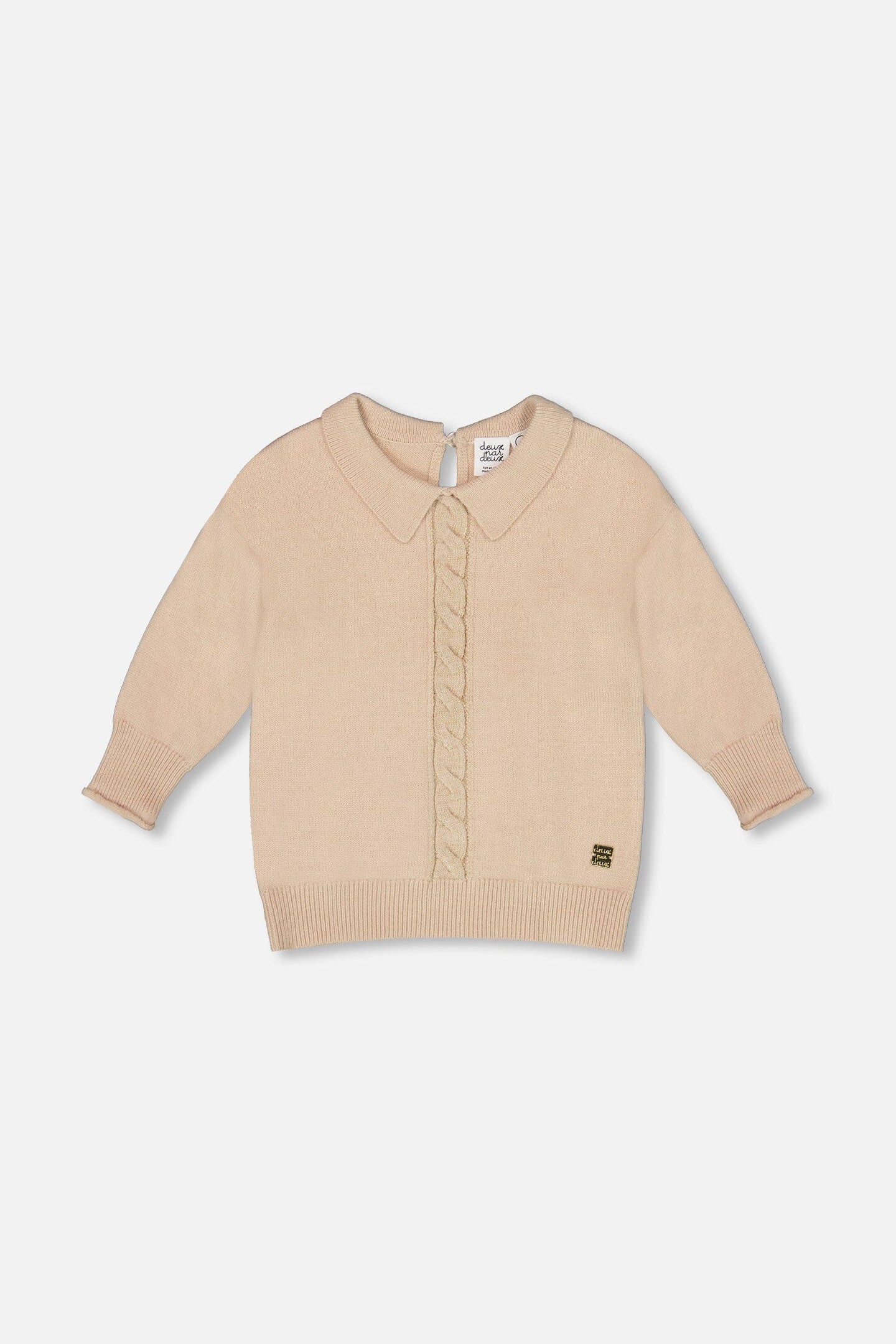 3/4 Sleeve Knitted Sweater Beige