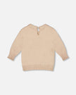 3/4 Sleeve Knitted Sweater Beige
