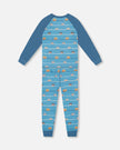 Two-Piece Organic Cotton Pajama Set Blue Dog Print