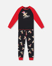 Two-Piece Organic Cotton Pajama Set Black Cookie Print
