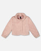 Fake Fur Short Jacket Pink