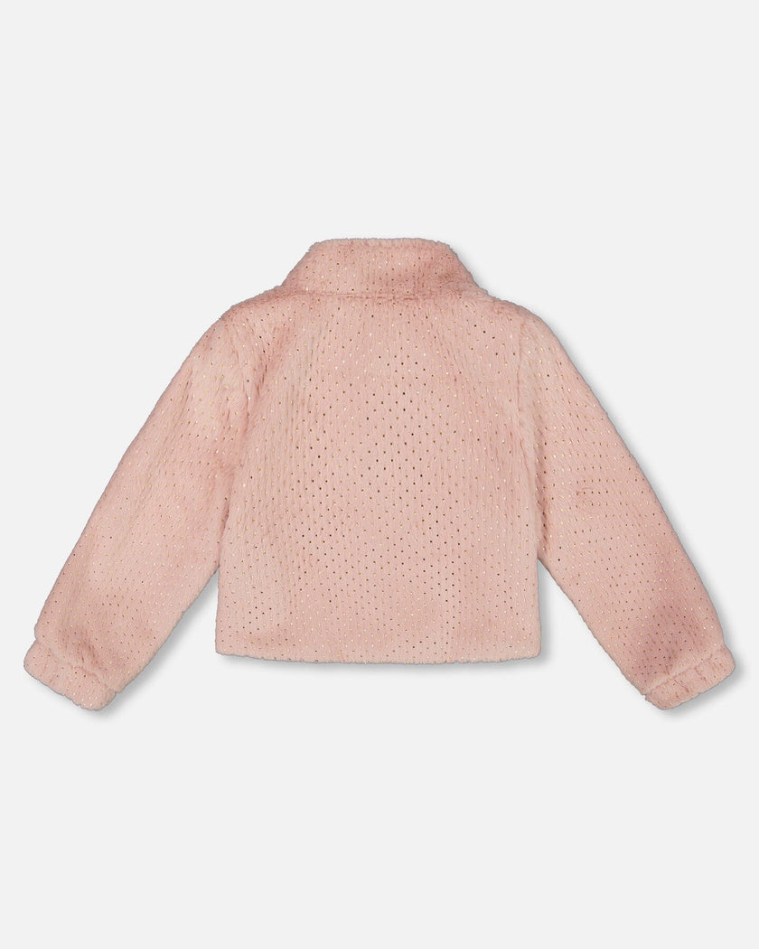 Fake Fur Short Jacket Pink