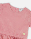 Short Sleeve Dress With Pleated Skirt Dusty Pink