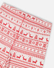 Adult Women Organic Cotton Two-Piece Pajamas Red And White Fairisle