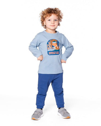 Organic Cotton Long Sleeve T-Shirt Light Blue