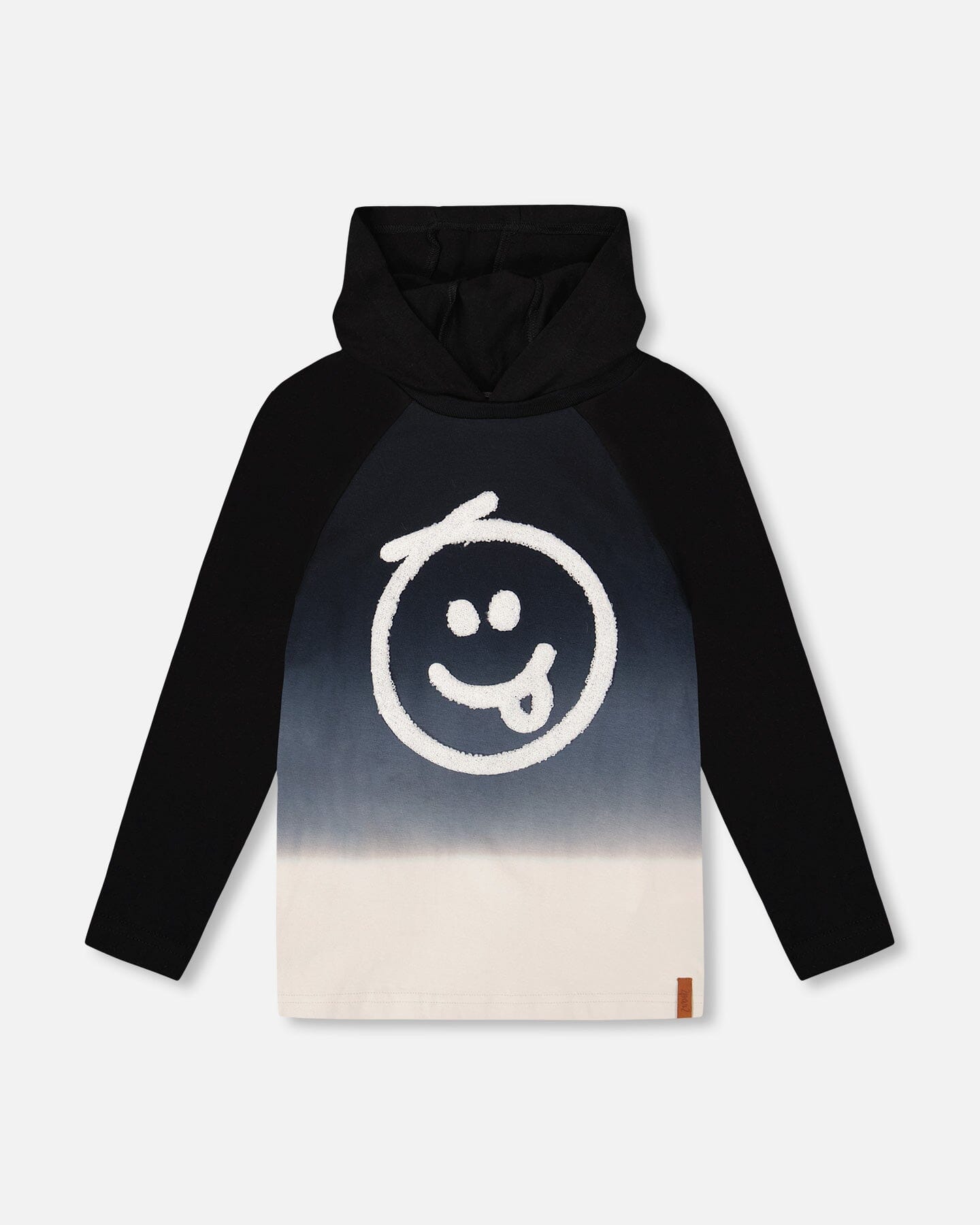 Organic Cotton Jersey Hooded Raglan Sleeve Tee Black