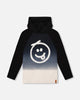 Organic Cotton Jersey Hooded Raglan Sleeve Tee Black