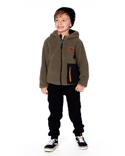 Reversible Mid-Season Sherpa Jacket Khaki