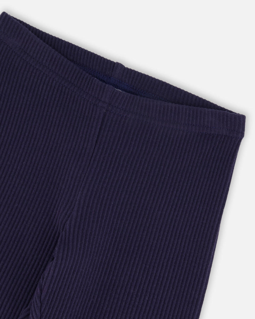 Ribbed Leggings Navy Blue