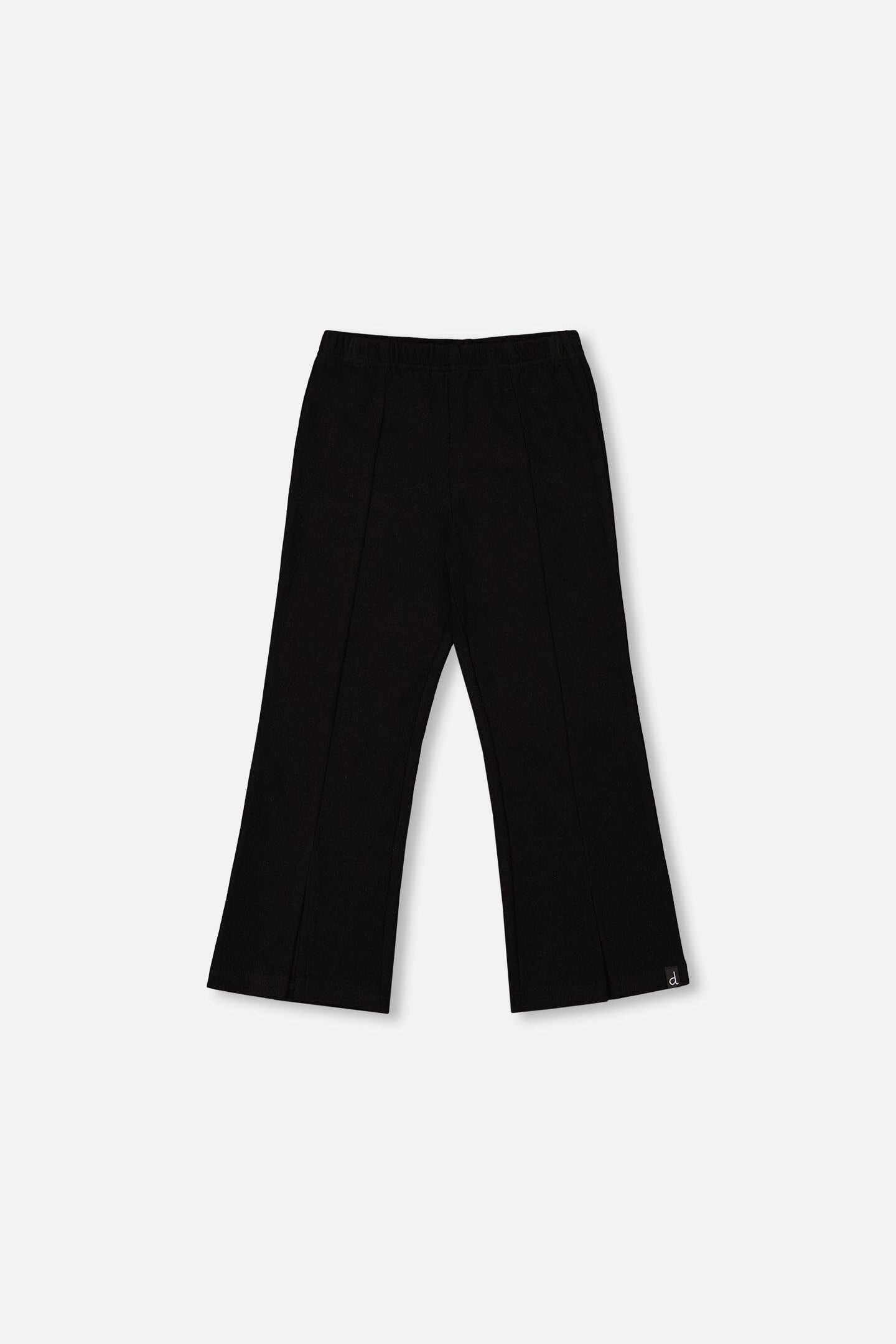 Ribbed Leggings Bootleg With Slit Black