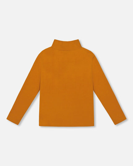Super Soft Ribbed Mock Neck Top Golden Yellow