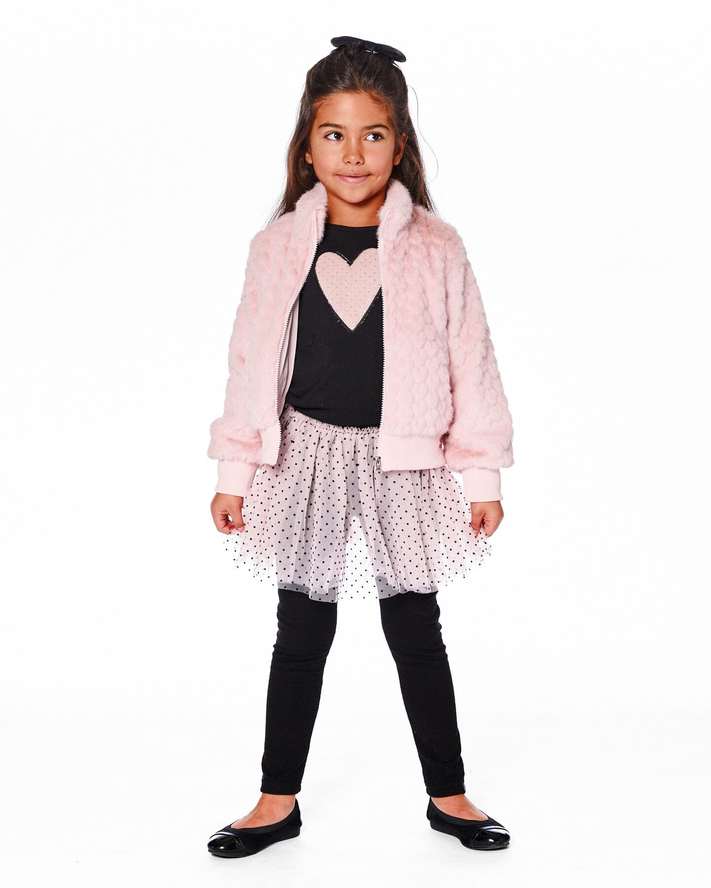 Leggings With Tulle Skirt Pink And Black