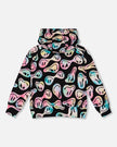 Pullover Fleece Hoodie Smiley Face Girl