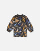 School Apron Black Dinosaur Print