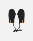Baby Knit Mittens With String Black