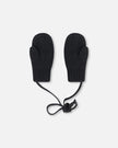 Baby Knit Mittens With String Black