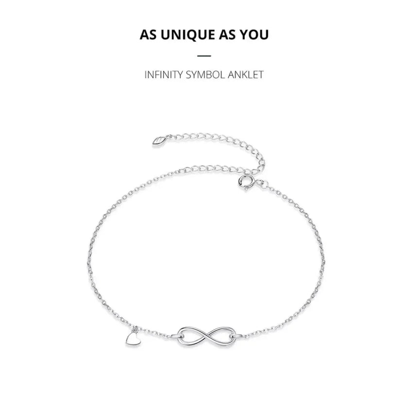 The Endless Summer 925 Sterling Silver Infinity Anklet