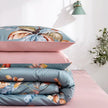 Eden 600 TC Floral Cotton Duvet Set - Grey/Blush