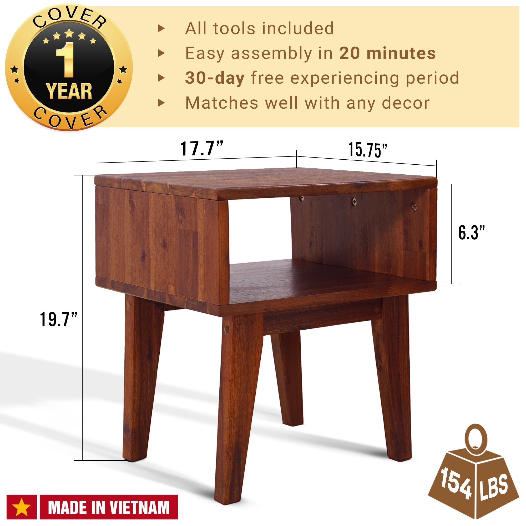 Aurora Solid Wood Bed Frame