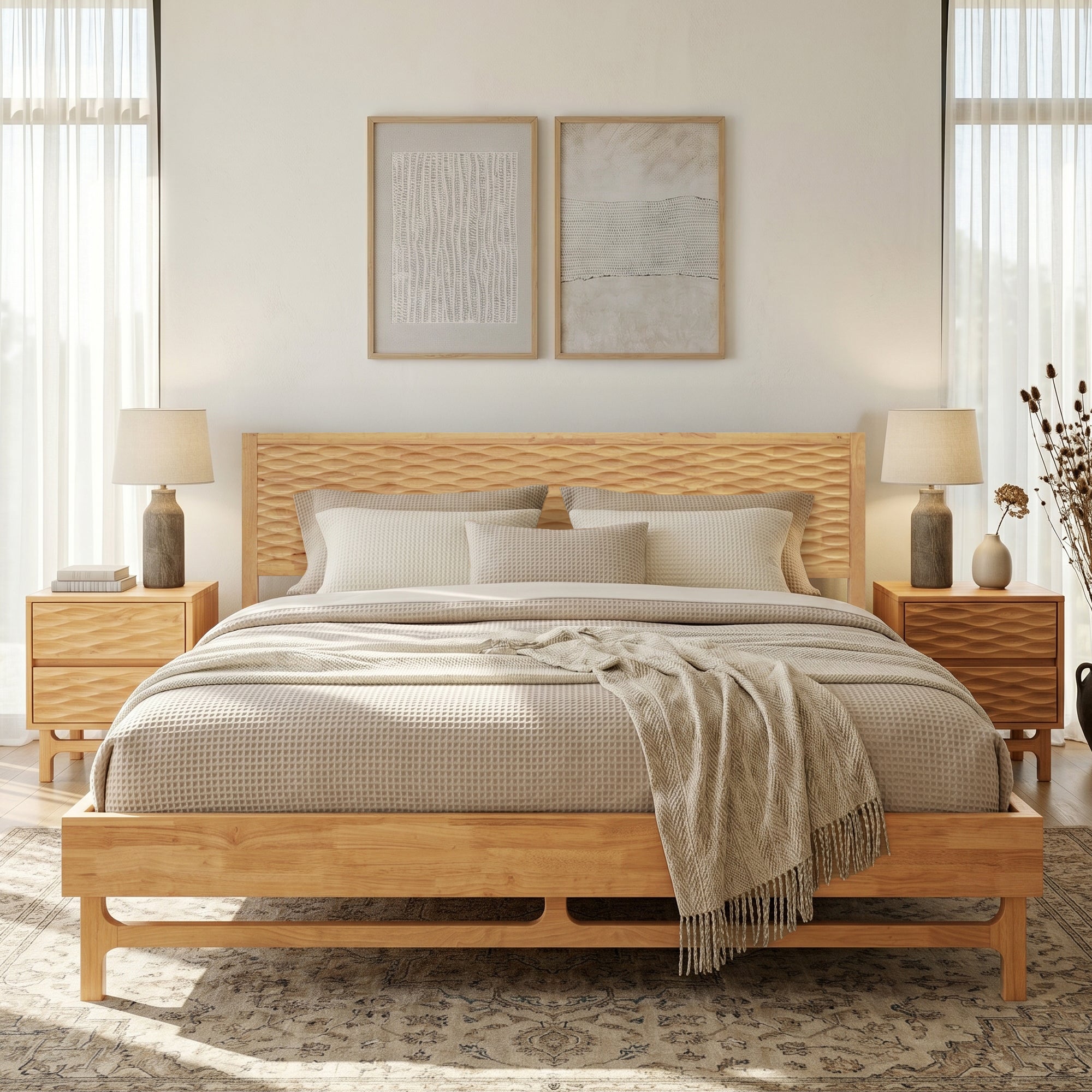 Elara Solid Wood Bed Frame
