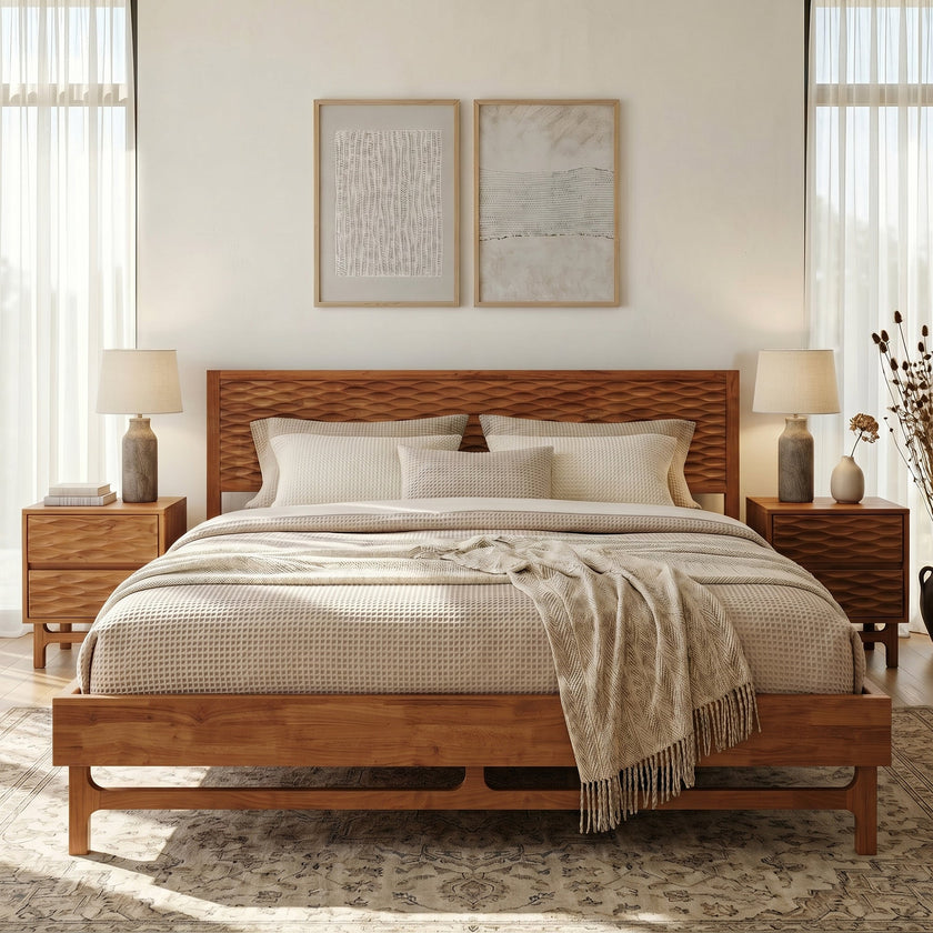Elara Solid Wood Bed Frame