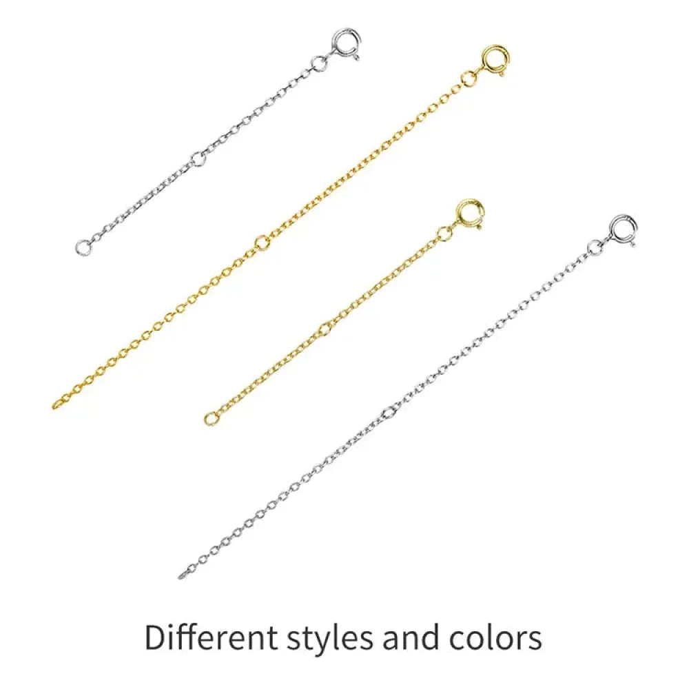 14K Gold Plated 925 Sterling Silver Necklace Extension Chains With Lobster Clasps For Diy Jewelry Making