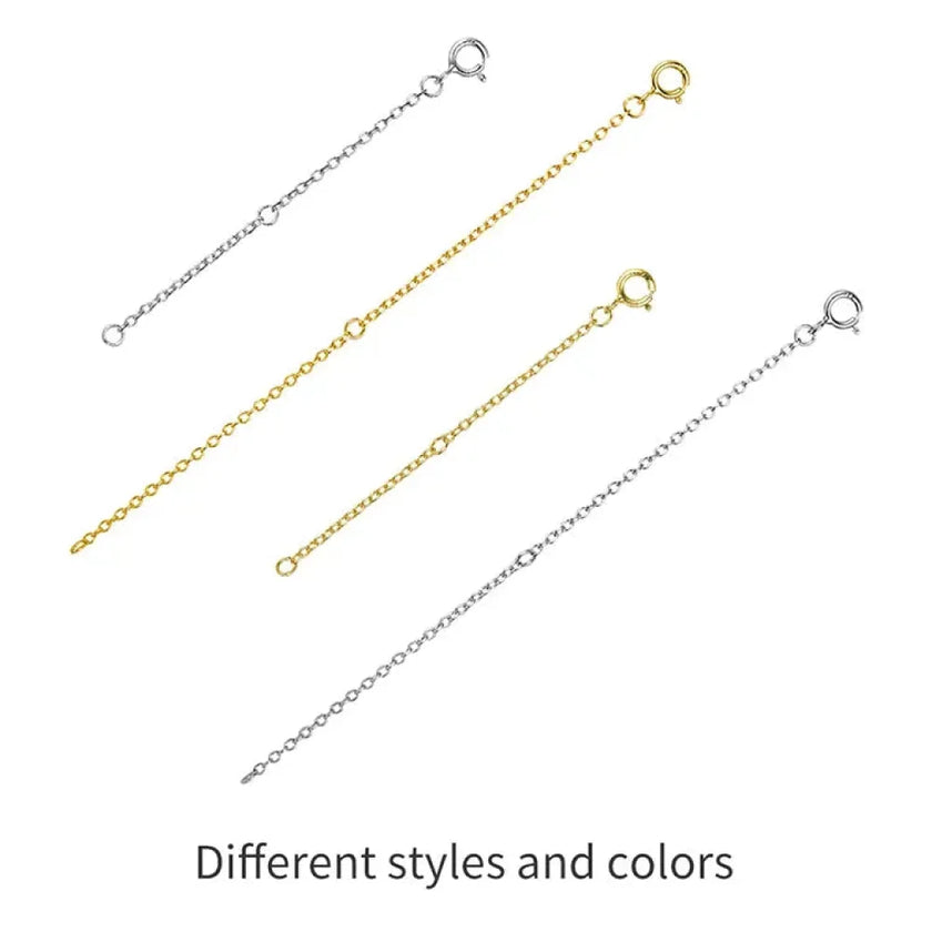 14K Gold Plated 925 Sterling Silver Necklace Extension Chains With Lobster Clasps For Diy Jewelry Making