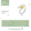 925 Sterling Silver 18K Gold Sunflower Open Ring