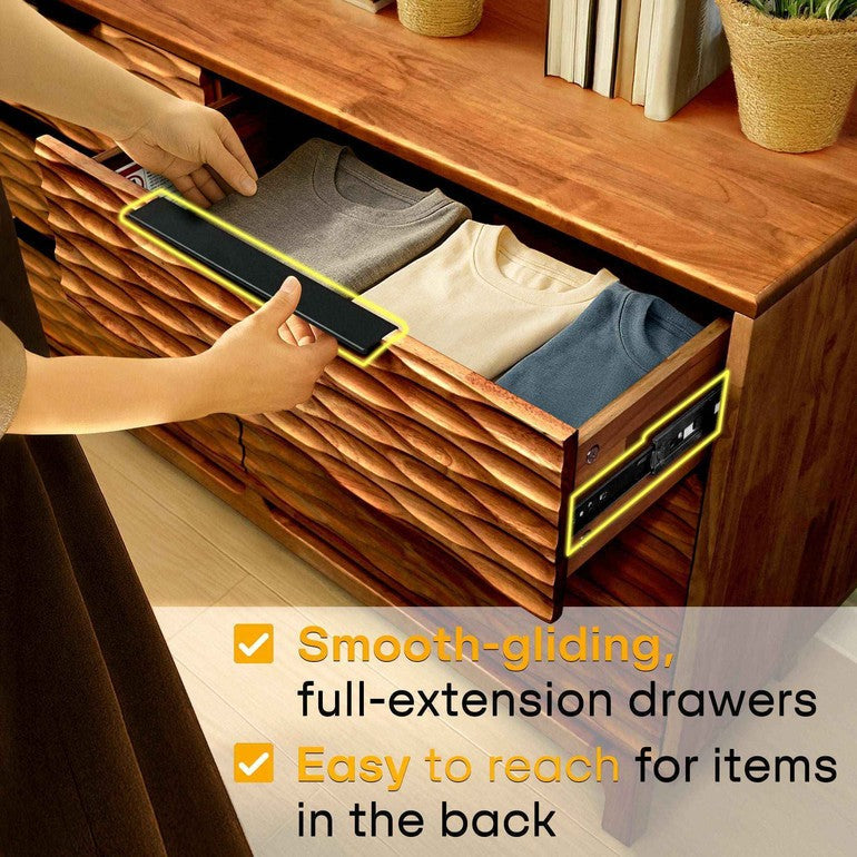 Elara Solid Wood Dresser with 6 Drawers