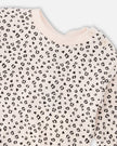 Organic Cotton Jersey Sweater And Pants Set Peach Animal Print