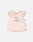 Organic Cotton Jersey Top And Short Set Peach And Peach Animal Print