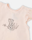 Organic Cotton Jersey Top And Short Set Peach And Peach Animal Print