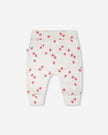 Cotton Jersey Evolutive Pants White Printed Strawberries