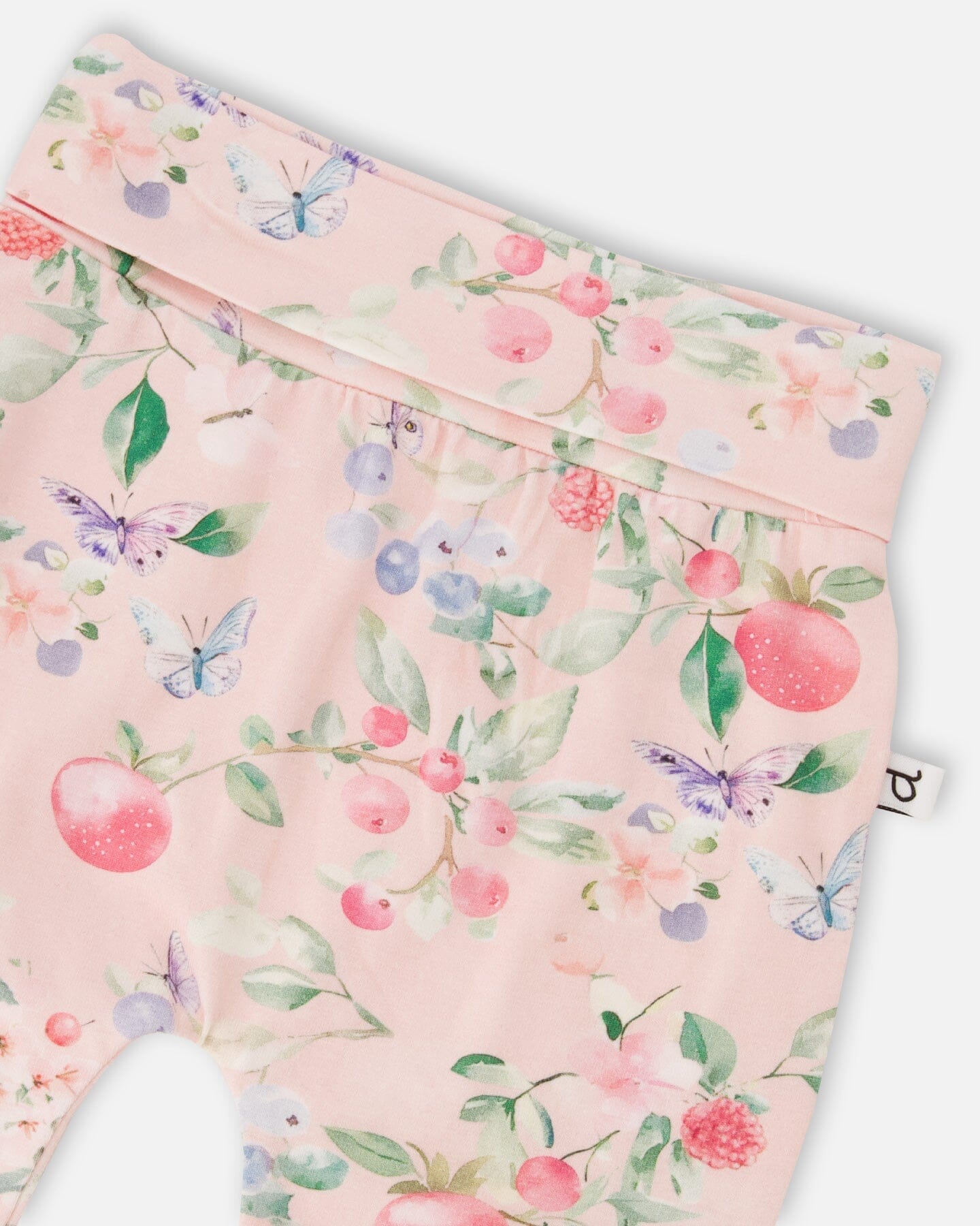 Organic Cotton Jersey Evolutive Pants Pink Printed Berries
