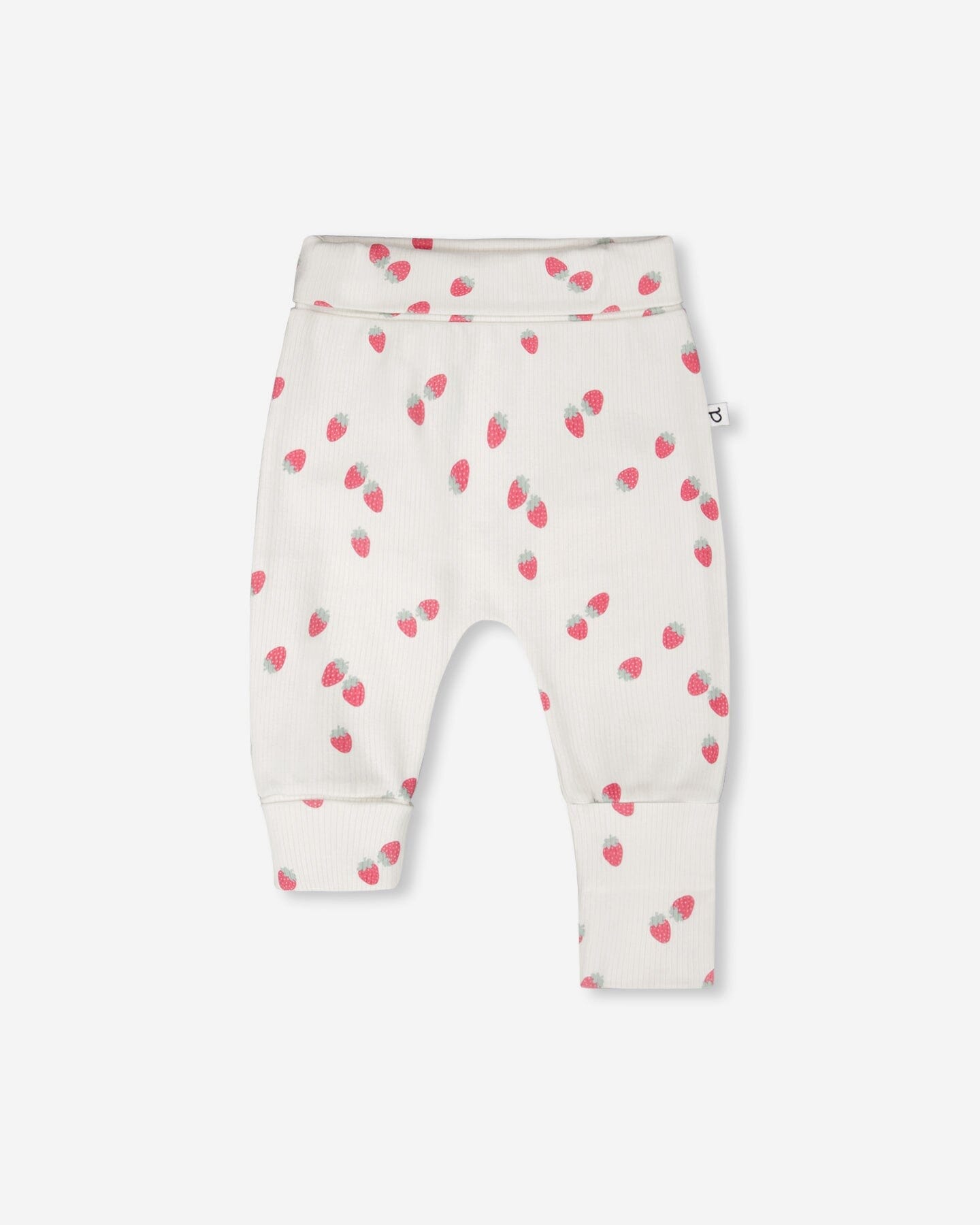 2 Pack Cotton Jersey Evolutive Pants Pink Printed Berries And White Strawberry Print