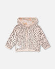 Muslin And Organic Cotton Jersey Reversible Hooded Jacket Peach Deer/Leopard Print
