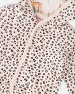 Muslin And Organic Cotton Jersey Reversible Hooded Jacket Peach Deer/Leopard Print