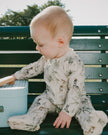 Organic Cotton Jersey One-Piece Pyjama Beige Zebra Print
