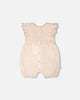 Organic Cotton Jersey Romper With Frills Peach