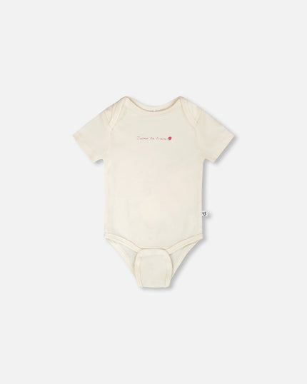 Evolutive Organic Cotton Jersey Onesie White