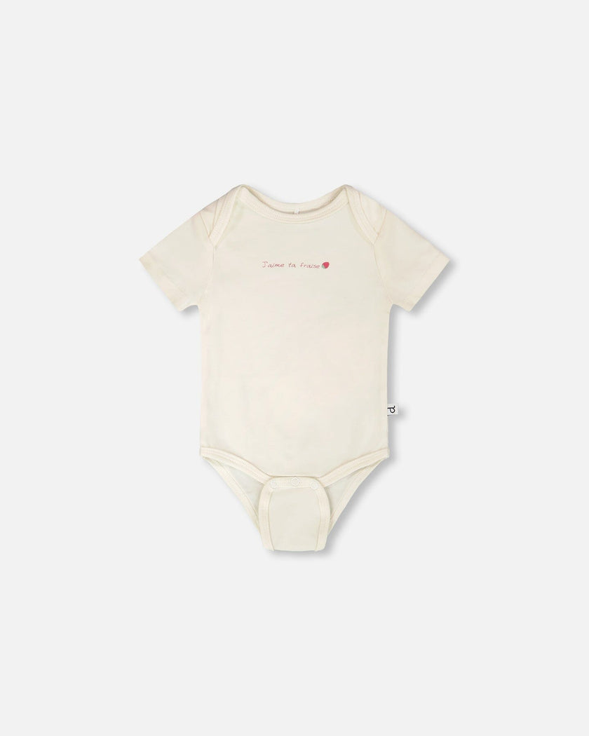 Evolutive Organic Cotton Jersey Onesie White