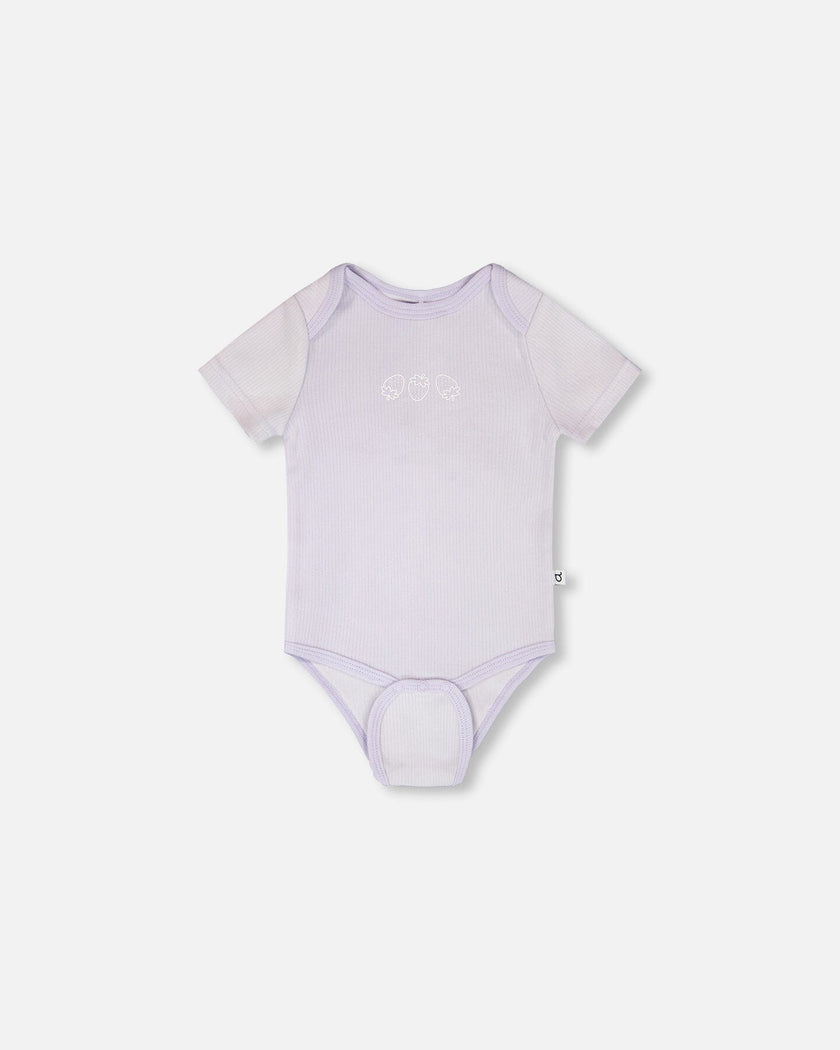 Evolutive Cotton Rib Jersey Onesie Lilac