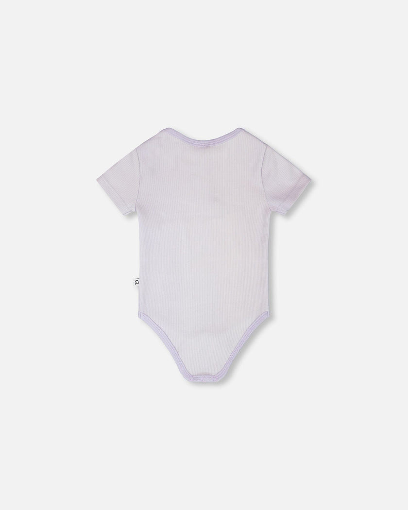 Evolutive Cotton Rib Jersey Onesie Lilac